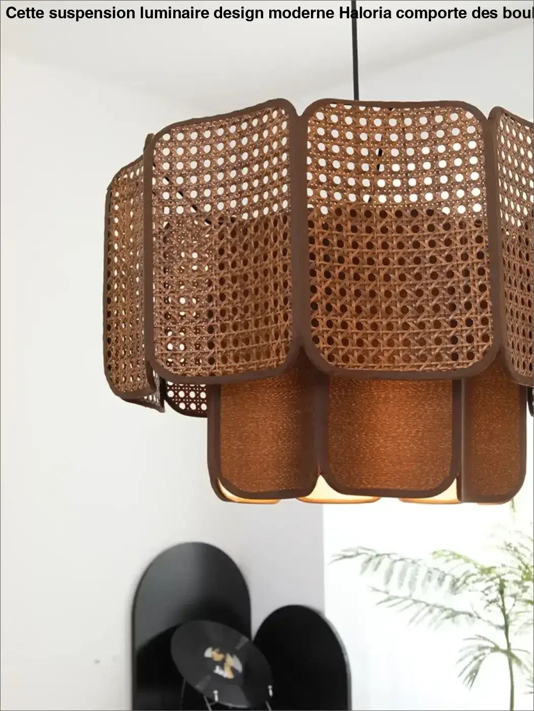 Suspension Rotin Tressé Design Naturel Style Bohème Élégant