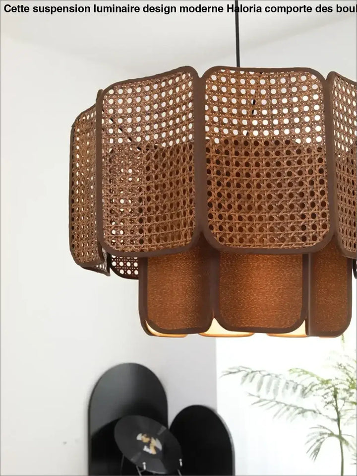 Suspension Rotin Tressé Design Naturel Style Bohème Élégant