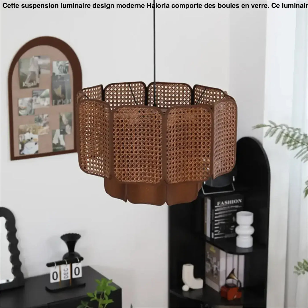 Suspension Rotin Tressé Design Naturel Style Bohème Élégant