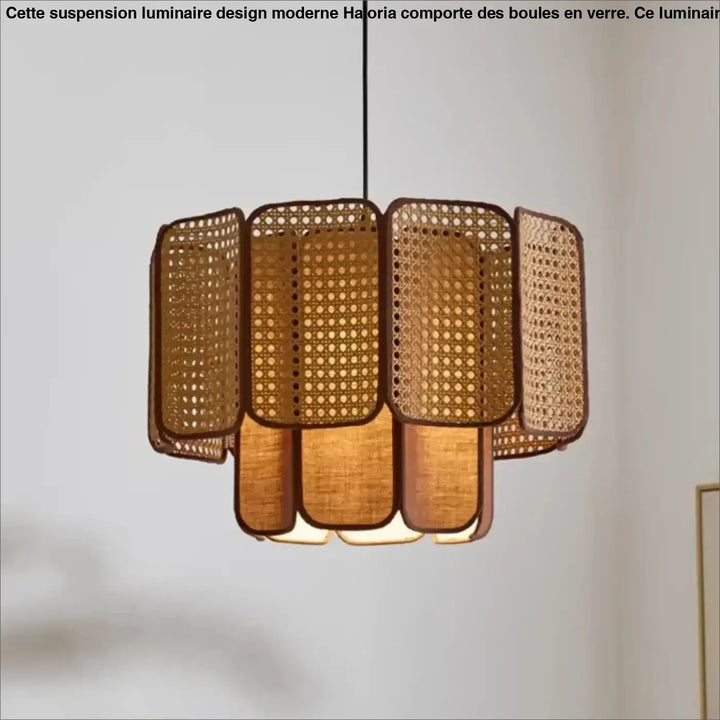Suspension Rotin Tressé Design Naturel Style Bohème Élégant