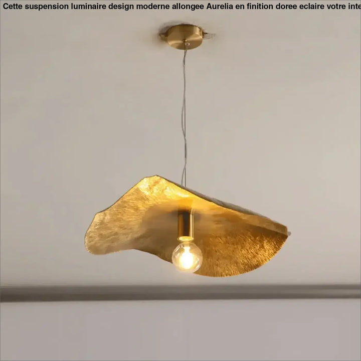 Suspension luminaire en bronze avec bords repliés raffiné