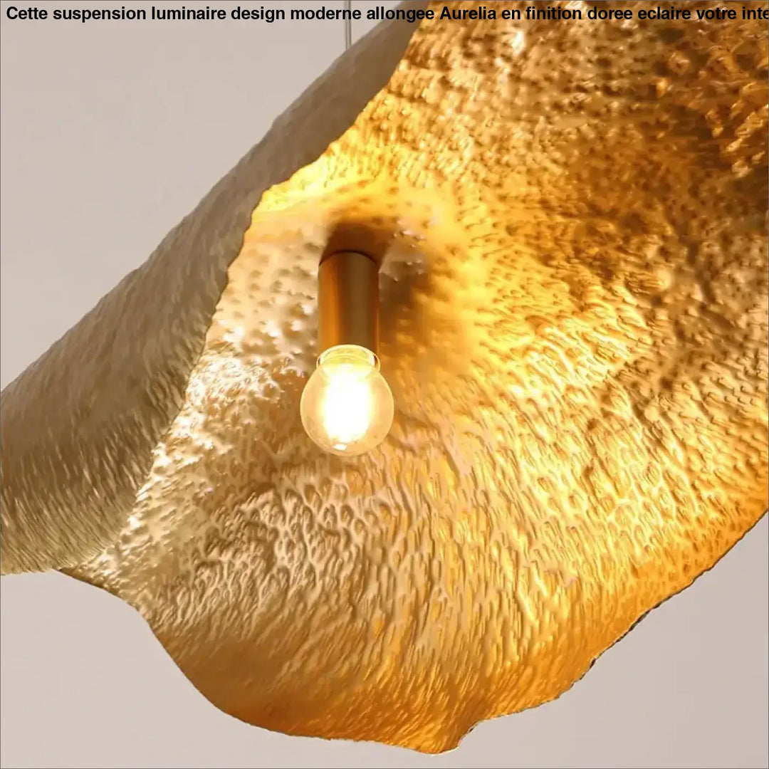 Suspension luminaire en bronze avec bords repliés raffiné