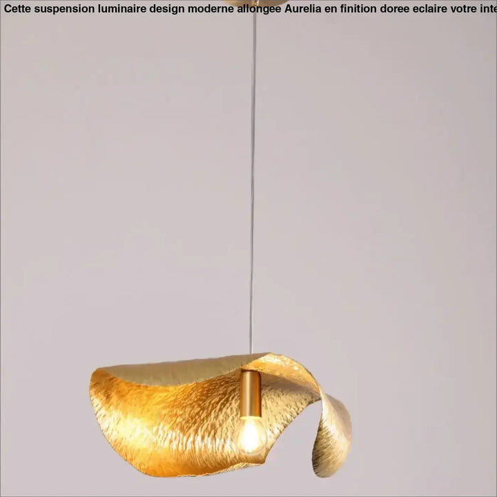 Suspension luminaire en bronze avec bords repliés raffiné