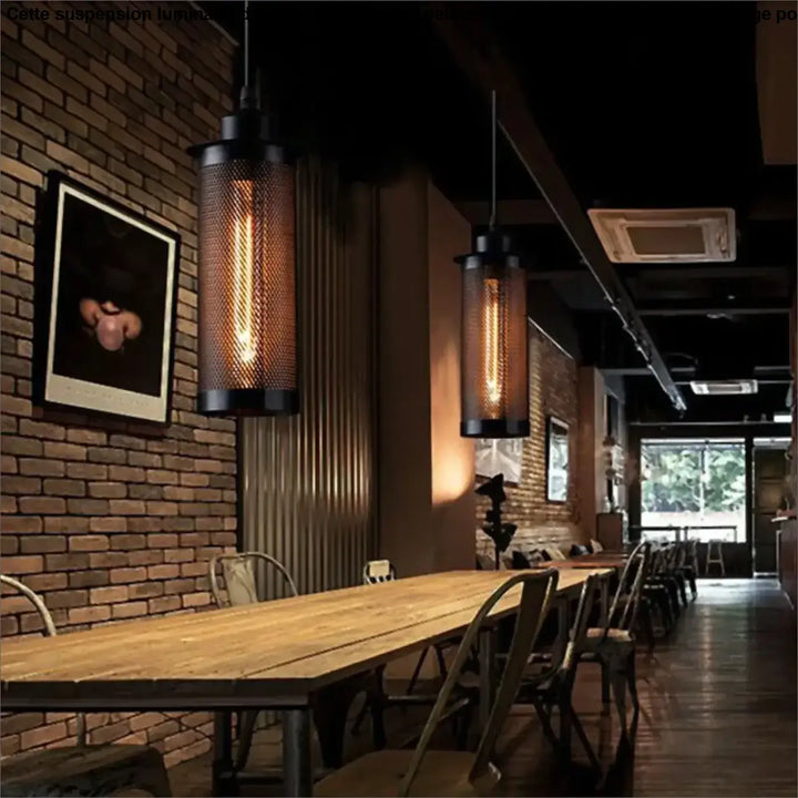 Suspension luminaire au style industriel design vintage