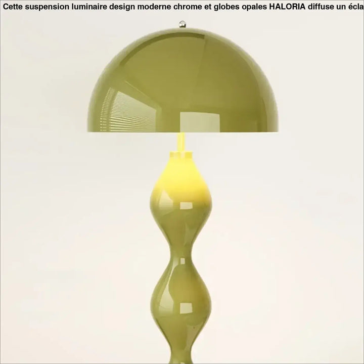 Lampadaire irmahi olive vert métallique avec base élégante en forme de corps ondulé pour une ambiance chaleureuse