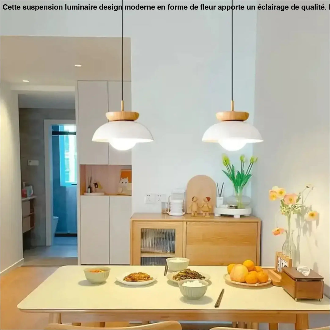 Suspension design scandinave avec abat-jour ambiance