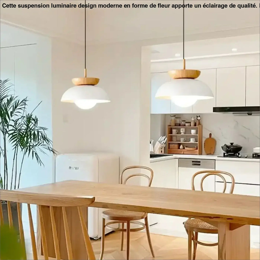 Suspension design scandinave avec abat-jour ambiance