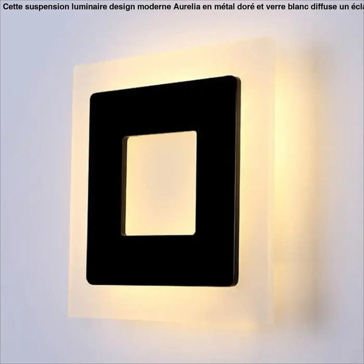 Applique Murale Moderne Led Design Carré Noir Pour Salon