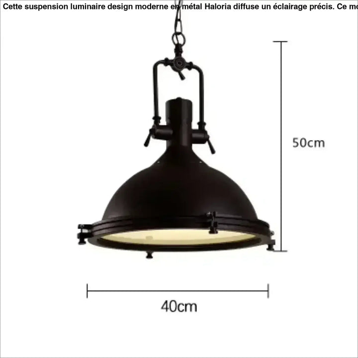 Suspension luminaire rétro style industriel en métal