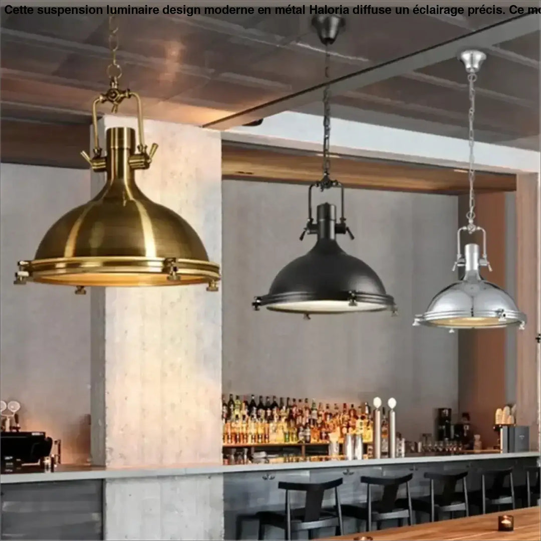 Suspension luminaire rétro style industriel en métal