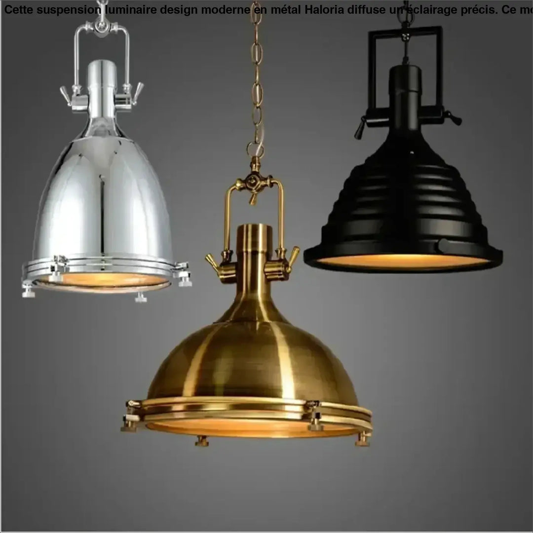 Suspension luminaire rétro style industriel en métal