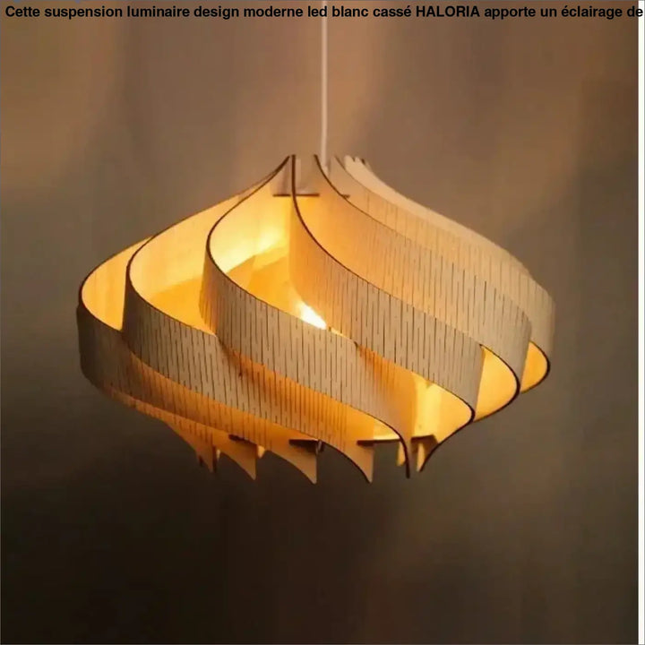 Suspension design en bois pour une lumière douce et élégante