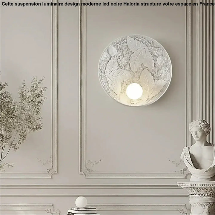 Applique élégant résine verre blanc beige décor moderne