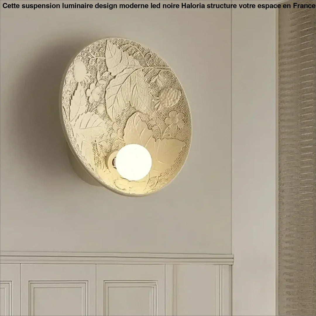 Applique élégant résine verre blanc beige décor moderne