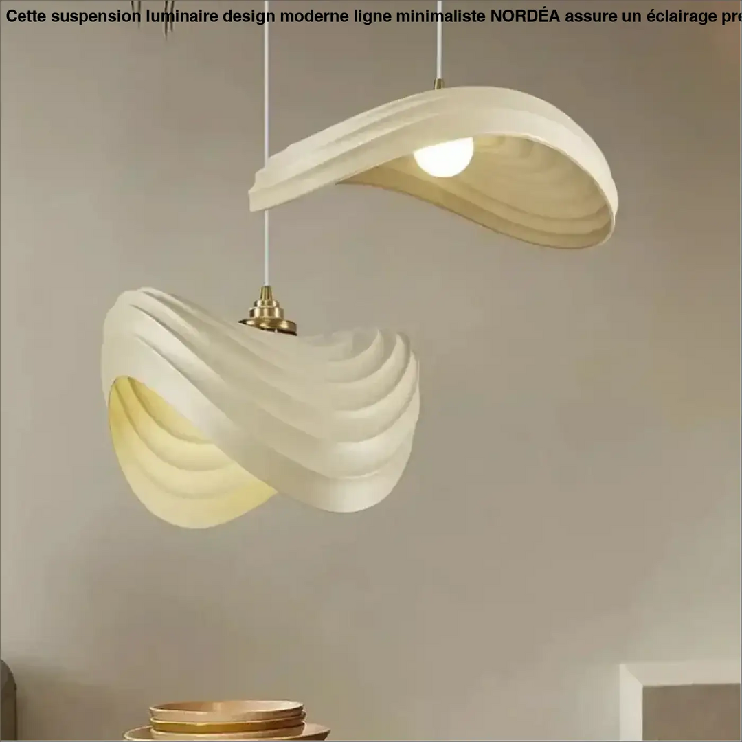 Suspension organique blanche design sculpté style élégant