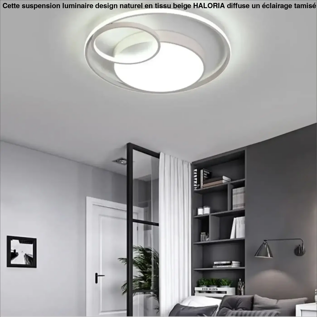 Plafonnier contemporain forme circulaire blanc raffinée