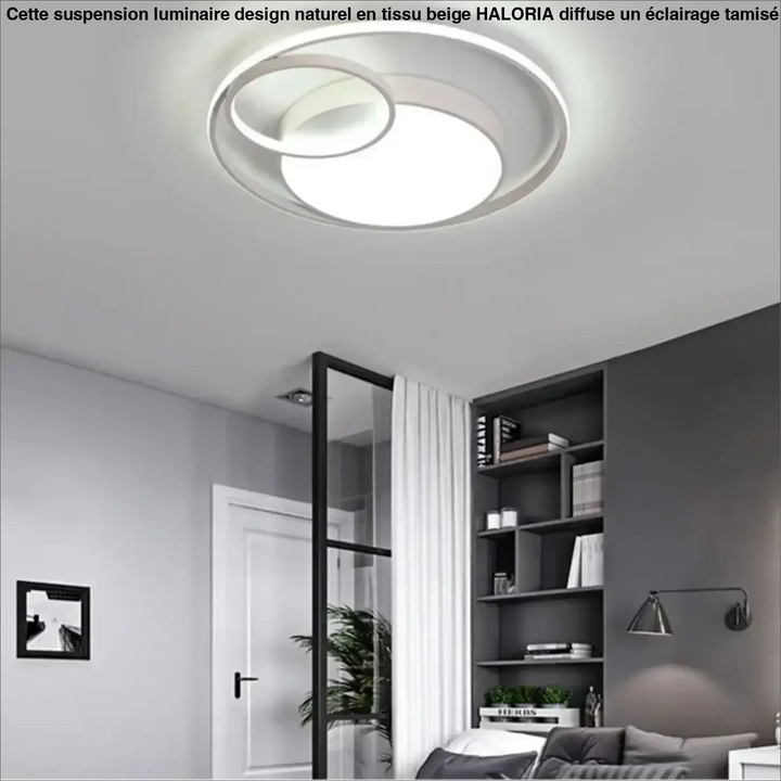 Plafonnier contemporain forme circulaire blanc raffinée