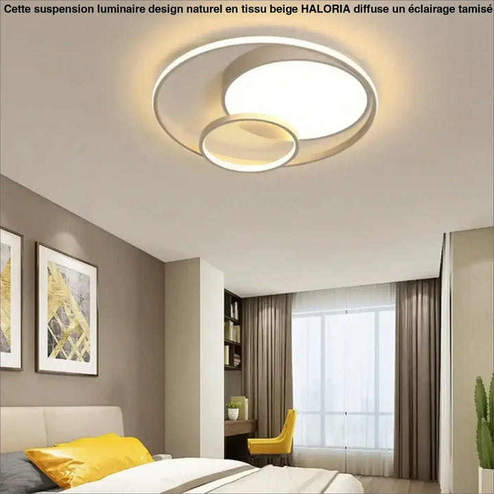 Plafonnier contemporain forme circulaire blanc raffinée