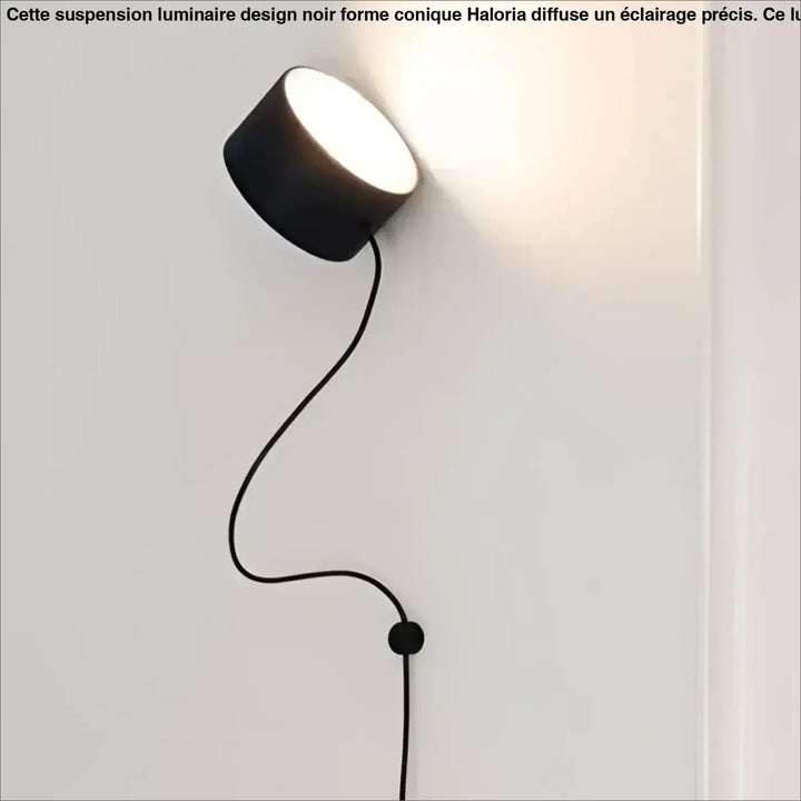 Luminaire design noir forme conique suspension luminaire design noir avec lampe murale cylindrique noire à base circulaire