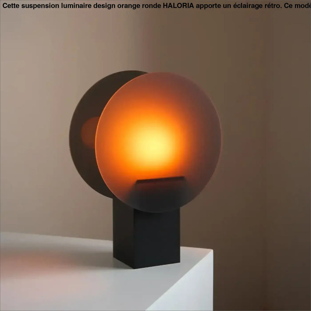 Lampe de chevet luminous avec lumière ambrée, globe en verre givré et base matte noire pour lumière douce
