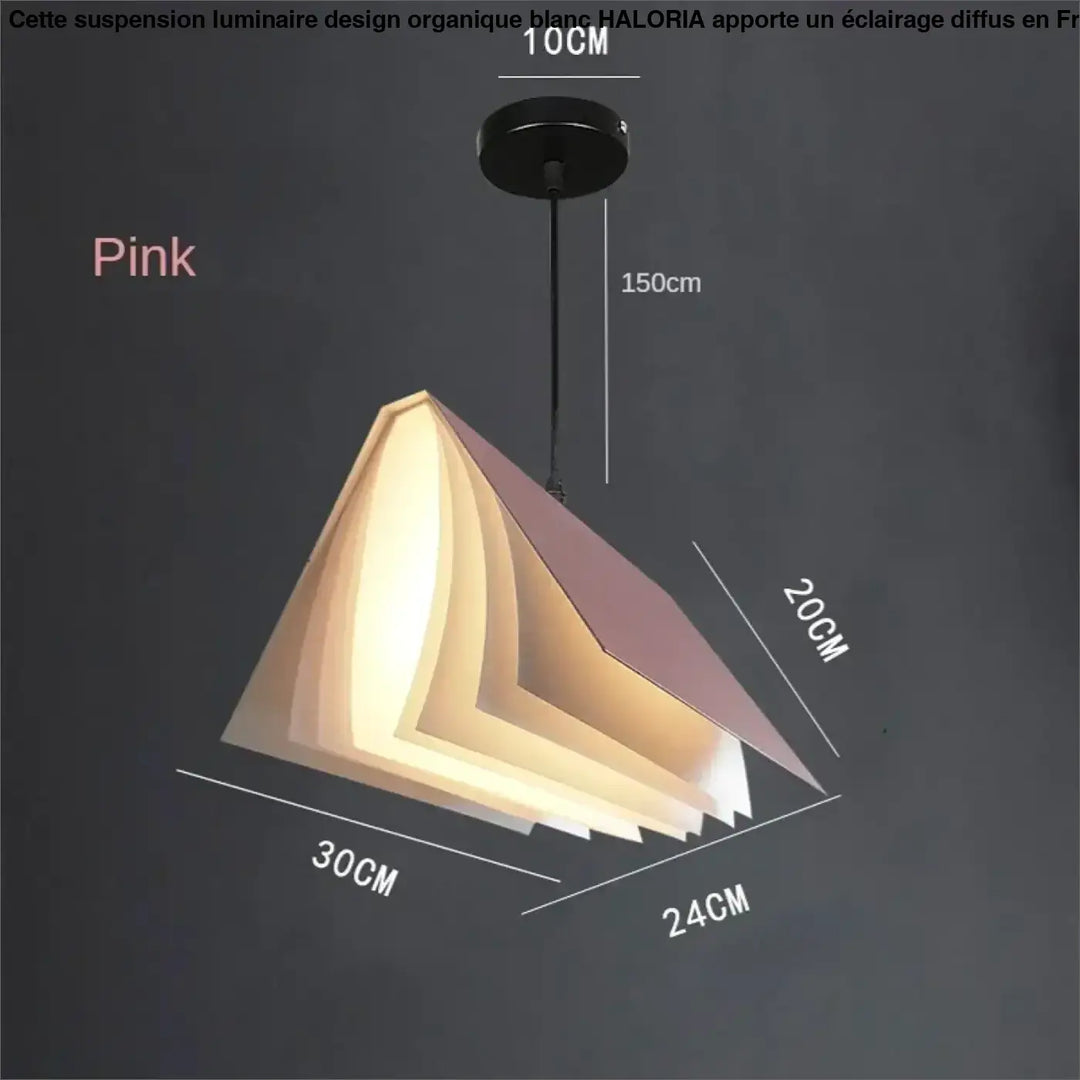 Suspension design forme livre style moderne colorée