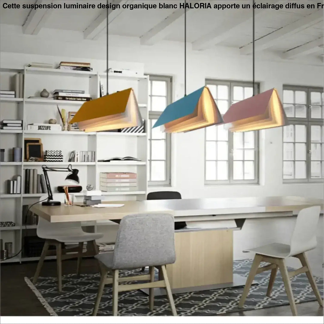 Suspension design forme livre style moderne colorée