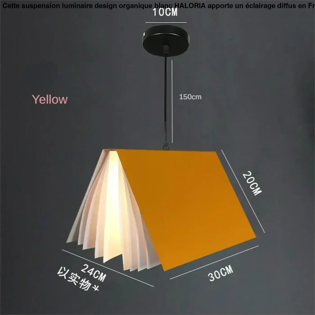 Suspension design forme livre style moderne colorée