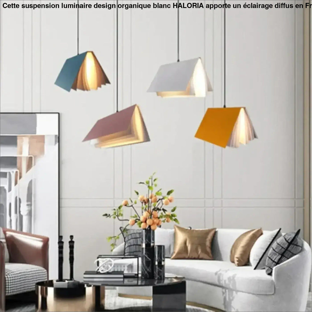 Suspension design forme livre style moderne colorée