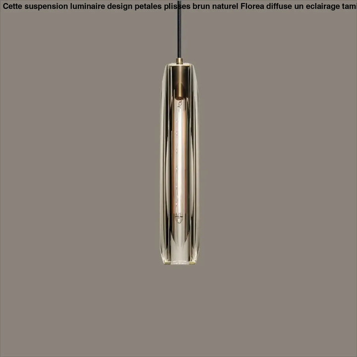 Suspension Luminaire Tube Verre Sculpté Élégant Design

