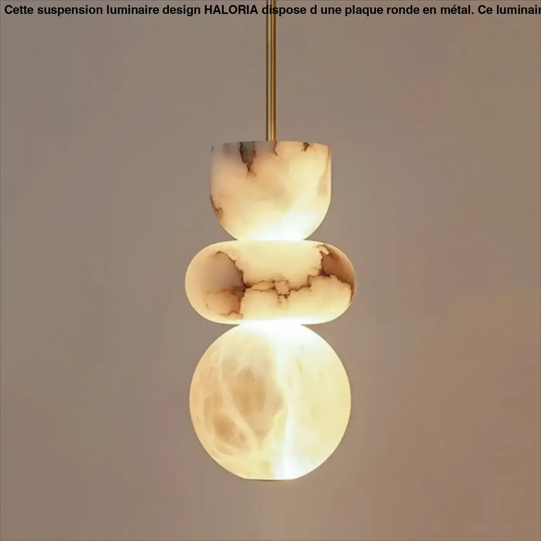 Suspension luminaire en verre effet marbre blanc design élégant