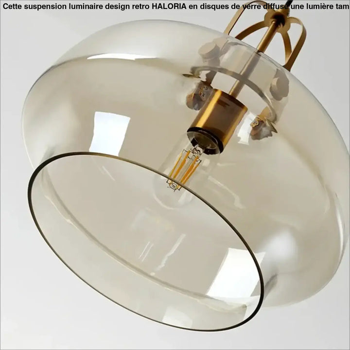 Suspension luminaire moderne en verre et métal doré