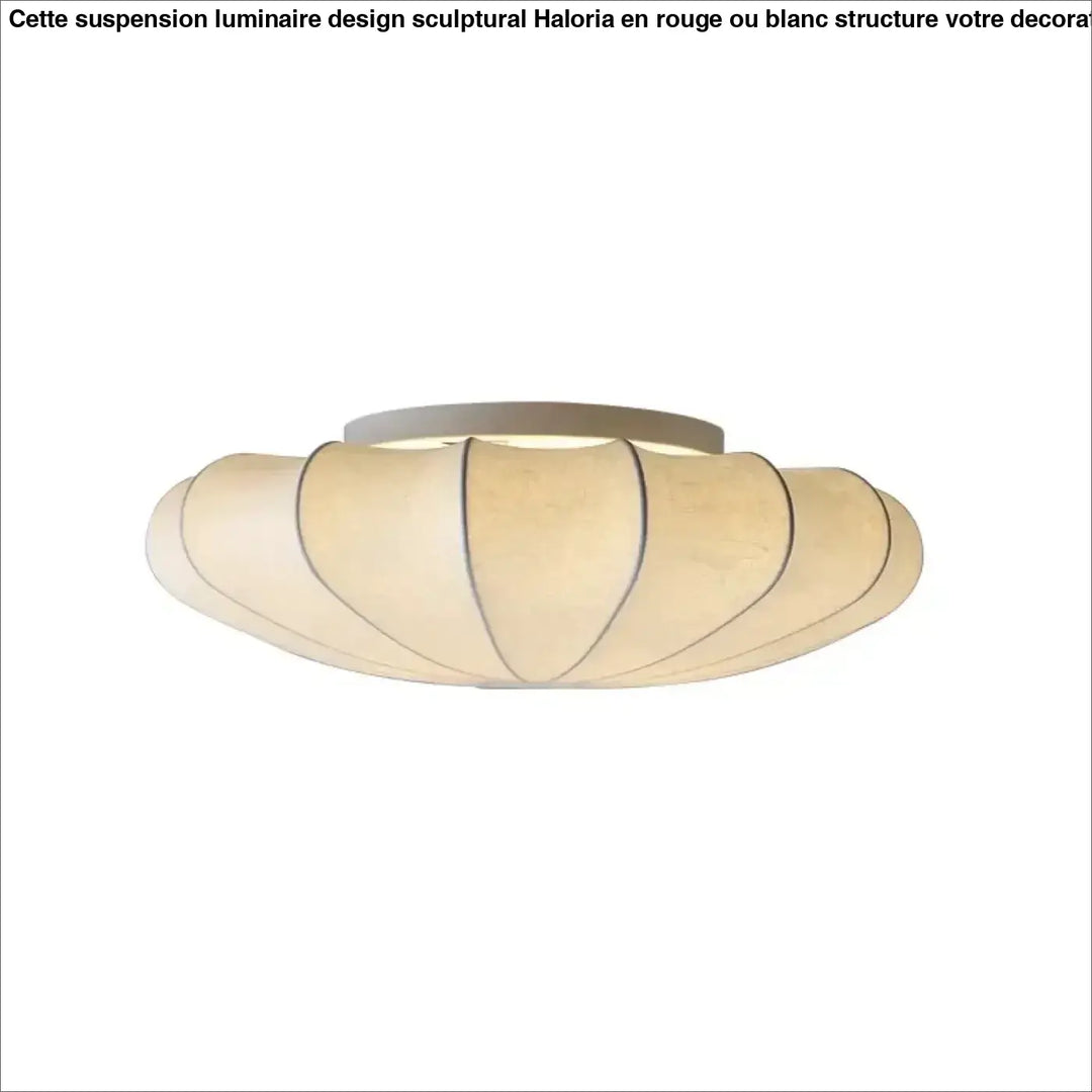 Plafonnier Design Original Forme Organique Blanc Tissu