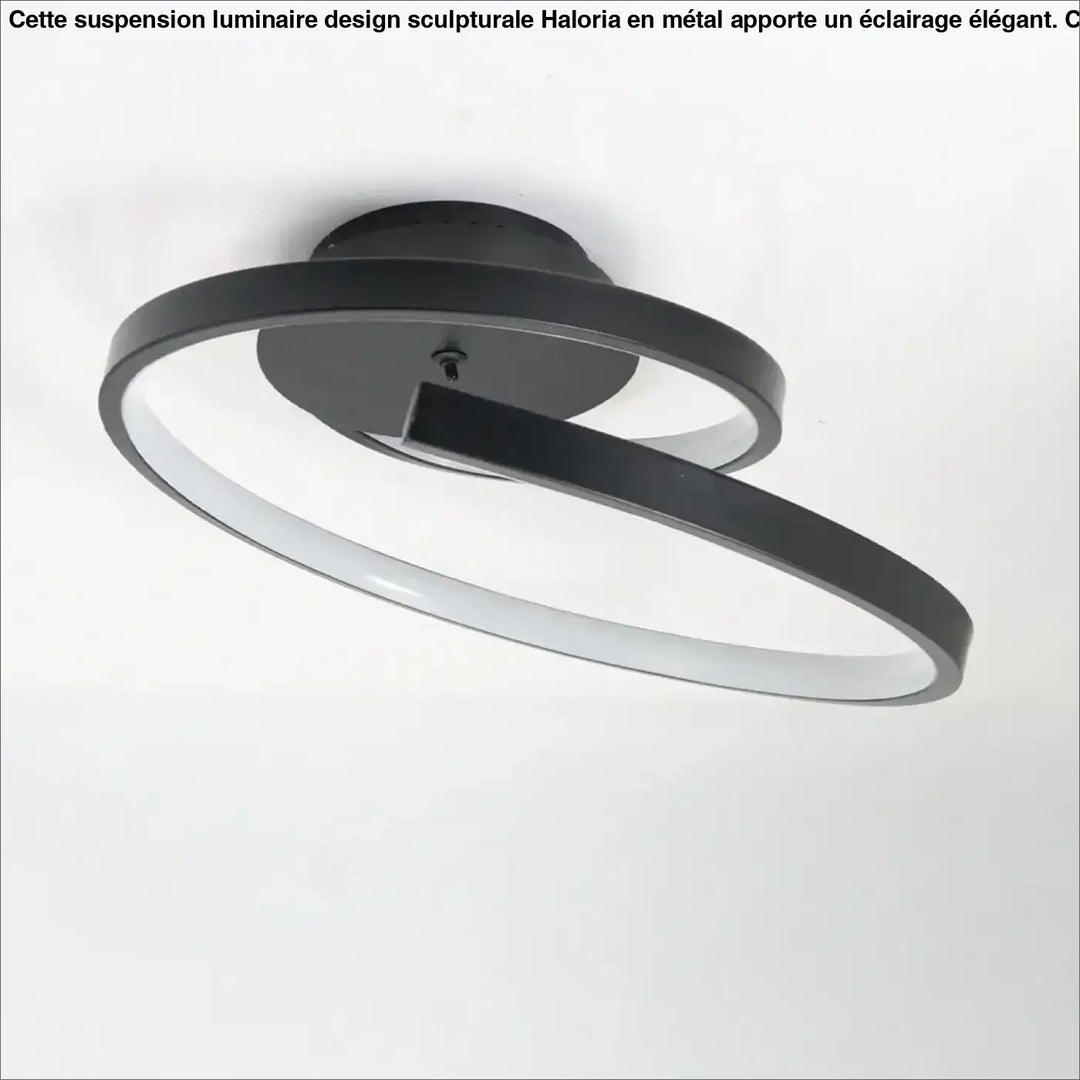 Luminaire design sculpturale suspension luminaire design en métal noir moderne avec éclairage led circulaire élégant haloria