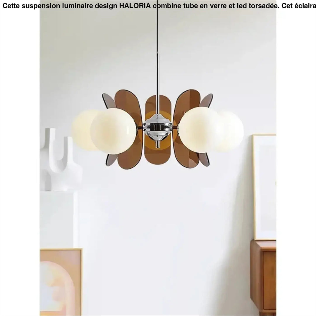 Suspension luminaire rétro à globes et courbé

