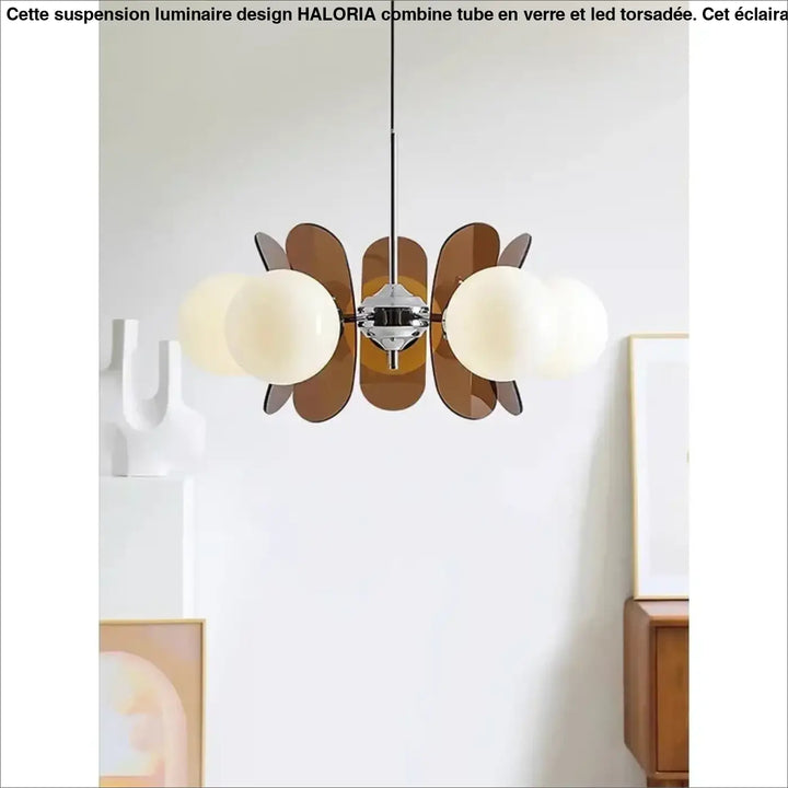 Suspension luminaire rétro à globes et courbé

