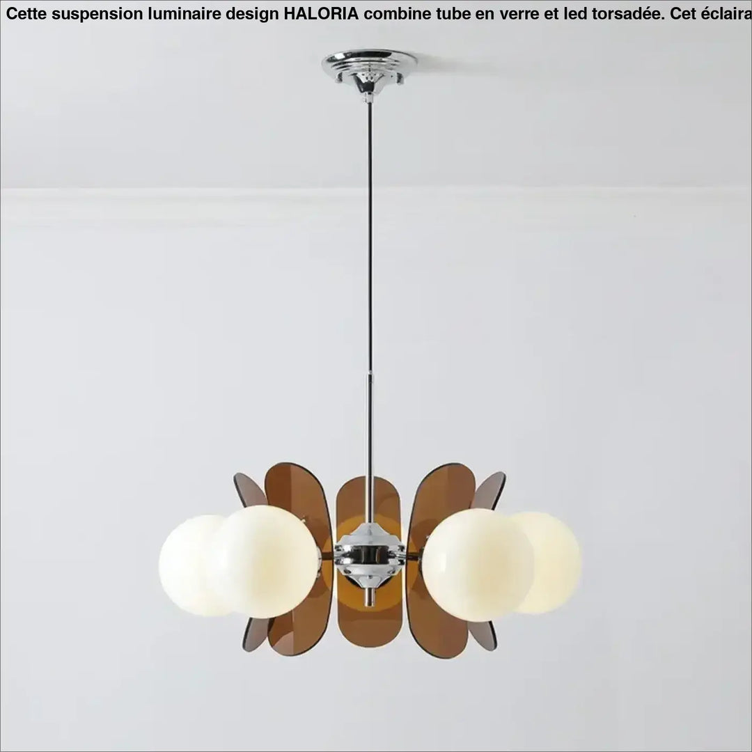 Suspension luminaire rétro à globes et courbé


