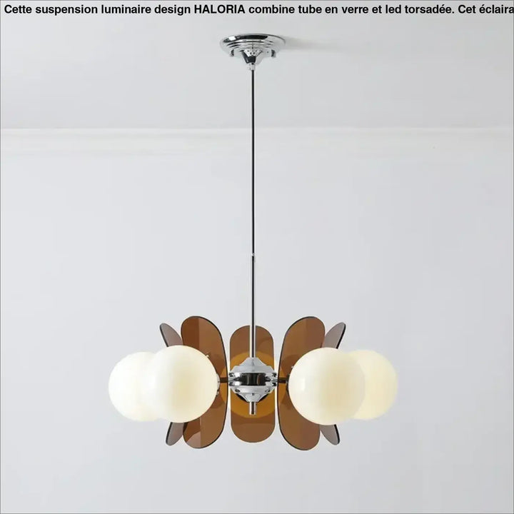 Suspension luminaire rétro à globes et courbé

