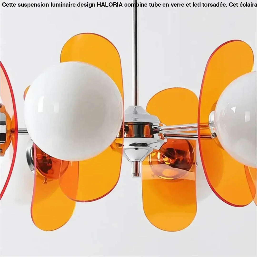 Suspension luminaire rétro à globes et courbé

