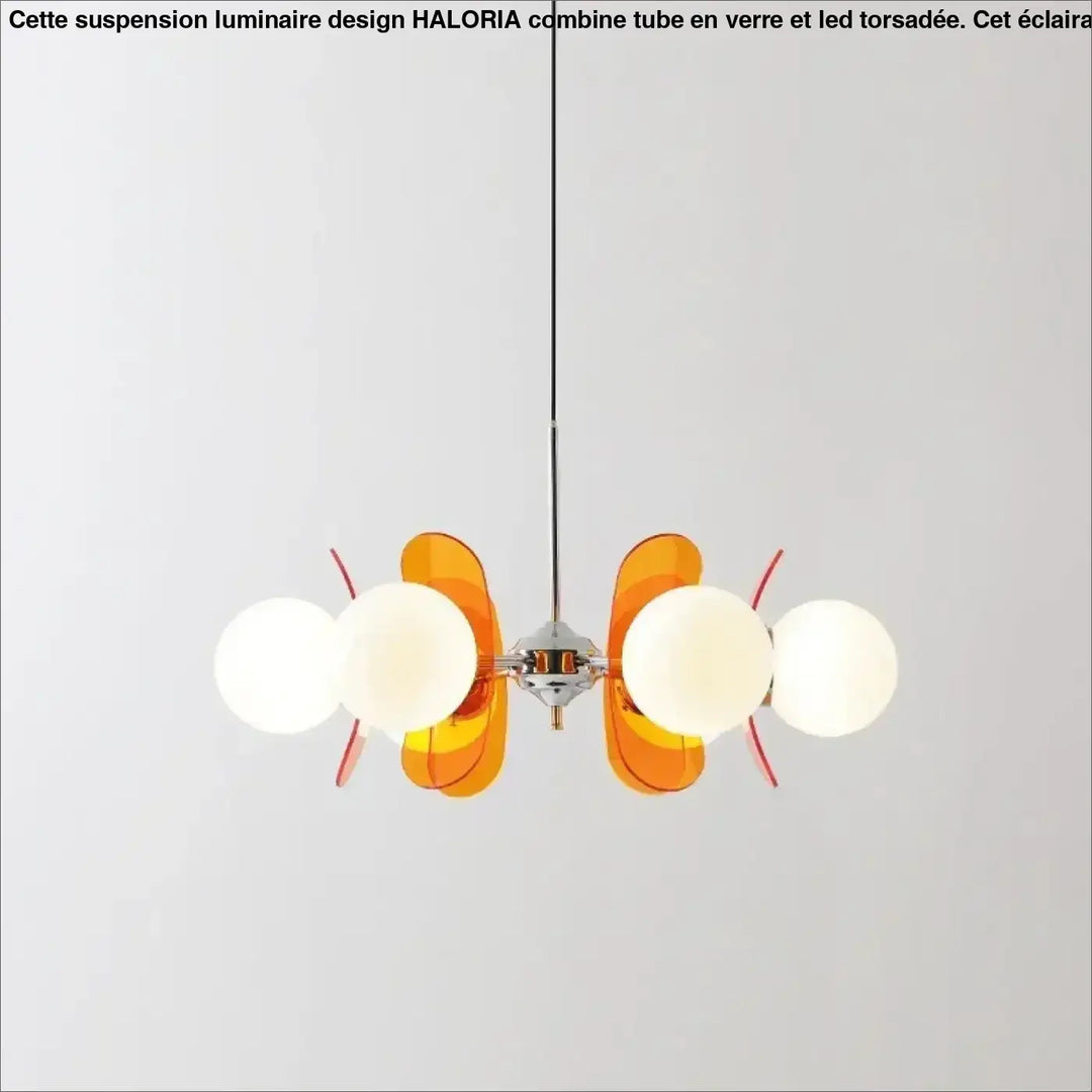 Suspension luminaire rétro à globes et courbé

