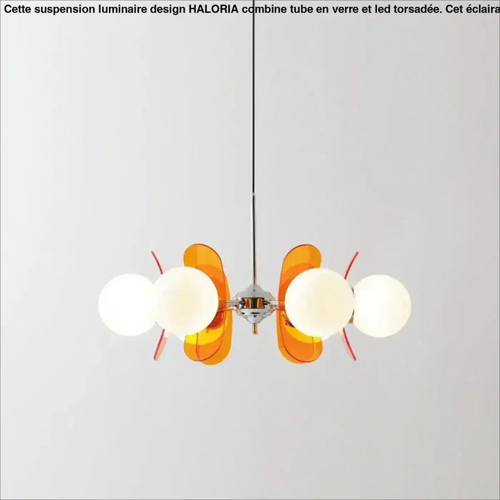 Suspension luminaire rétro à globes et courbé

