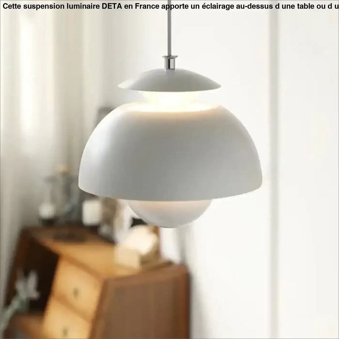 Suspension Design Demi-Sphère Métal Brillant Couleurs Variées Moderne