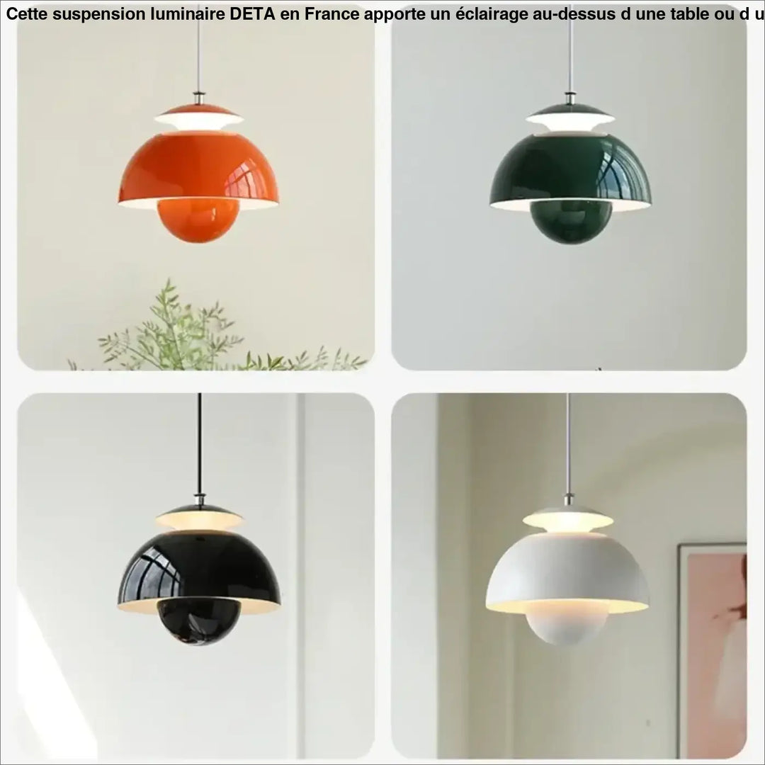 Suspension Design Demi-Sphère Métal Brillant Couleurs Variées Moderne