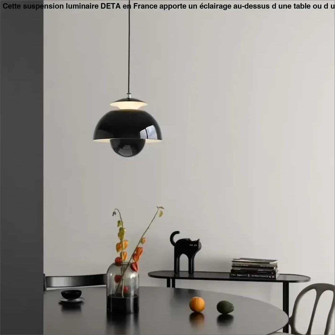 Suspension Design Demi-Sphère Métal Brillant Couleurs Variées Moderne
