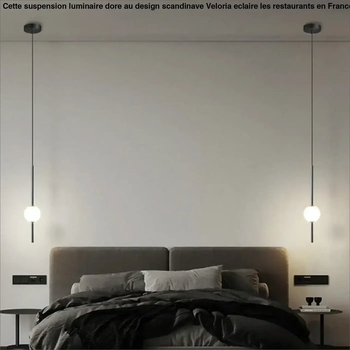 Suspension luminaire doré au design scandinave pour restaurant

