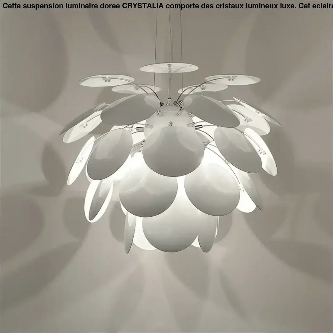 Suspension luminaire design moderne avec pétales blancs sublimes