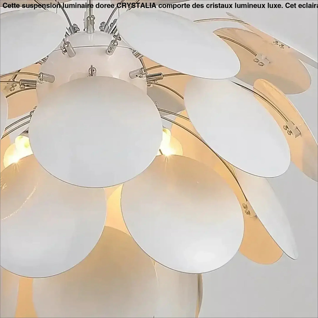 Suspension luminaire design moderne avec pétales blancs sublimes