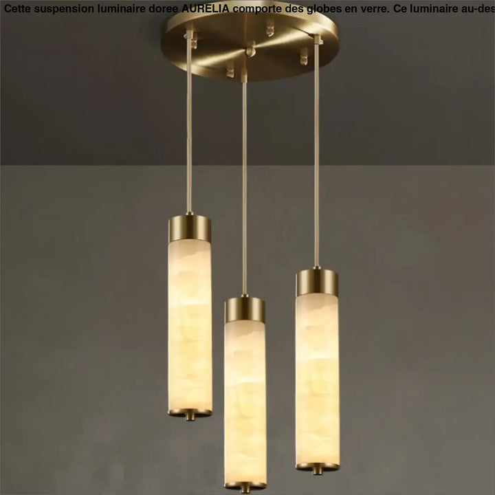 Suspension design moderne en marbre rétroéclairé élégant