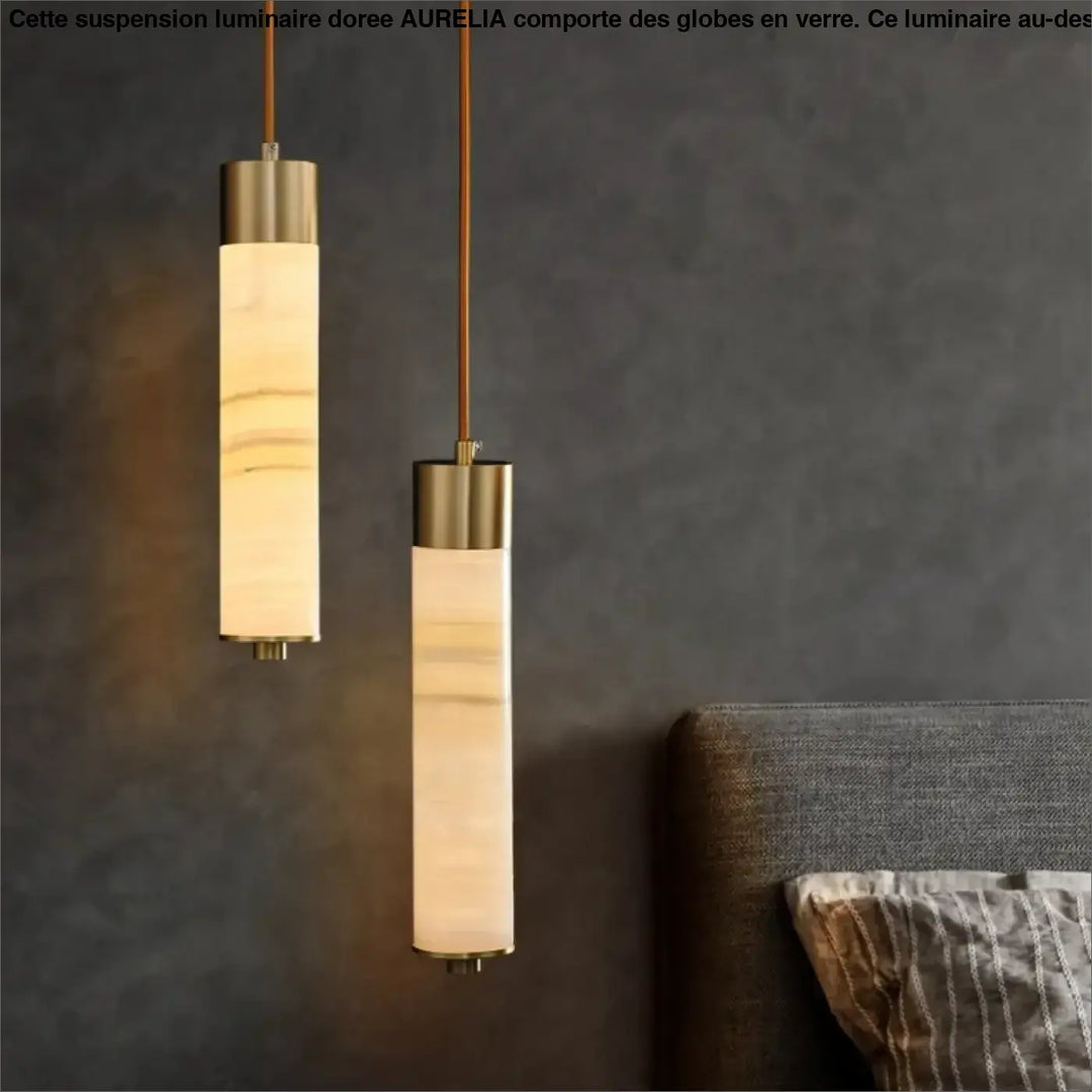 Suspension design moderne en marbre rétroéclairé élégant