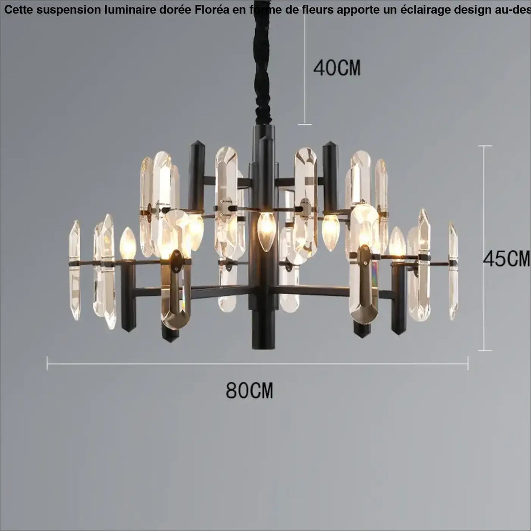 Suspension luminaire doré noir avec design élégant