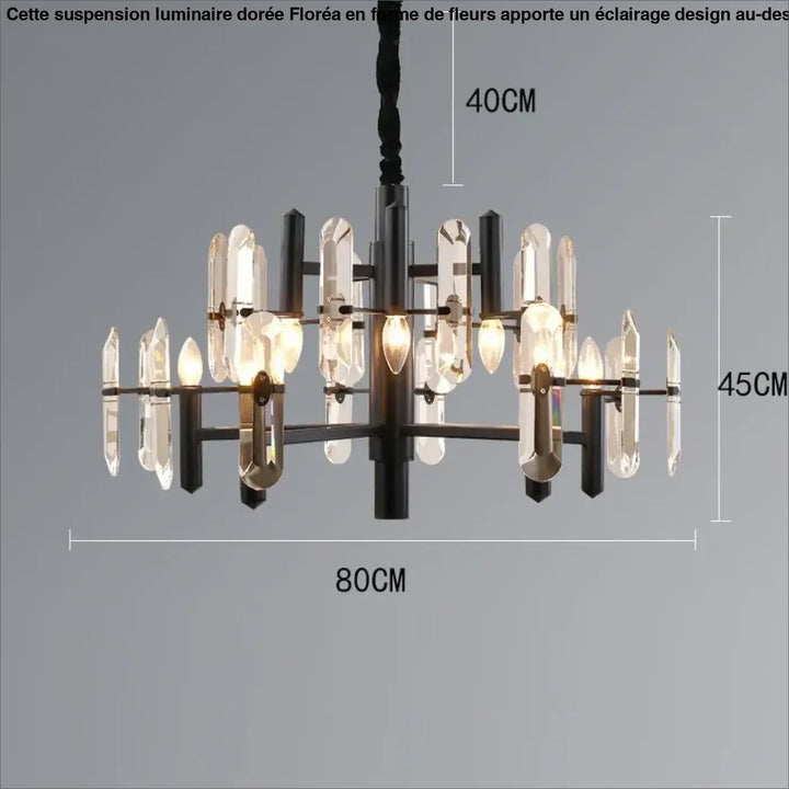 Suspension luminaire doré noir avec design élégant